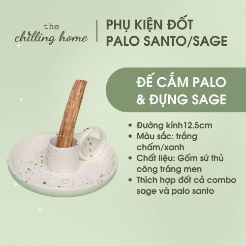 Đế cắm đốt Sage & Palo Santo chuyên dụng bằng gốm